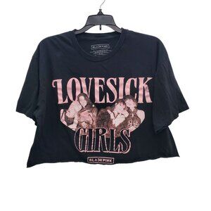BLACKPINK Lovesick Girls K-Pop Idol DIY Cropped Graphic Band Tee Adult‎ Size XL